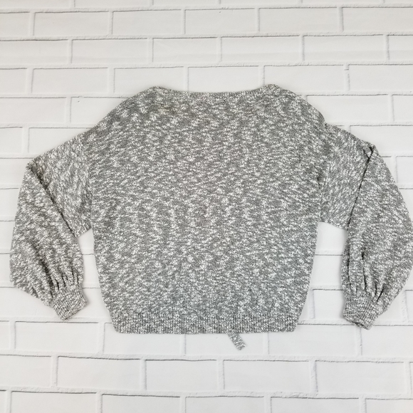 Express Grey Corset Balloon Sleeve Sweater - Picture 3 of 6